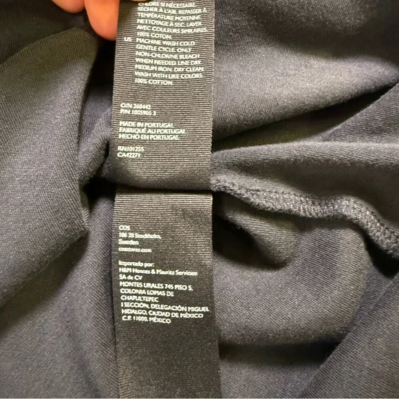 COS One-Shoulder A-Line above the knee classic minimalist Dress, Black size L - Picture 8 of 8